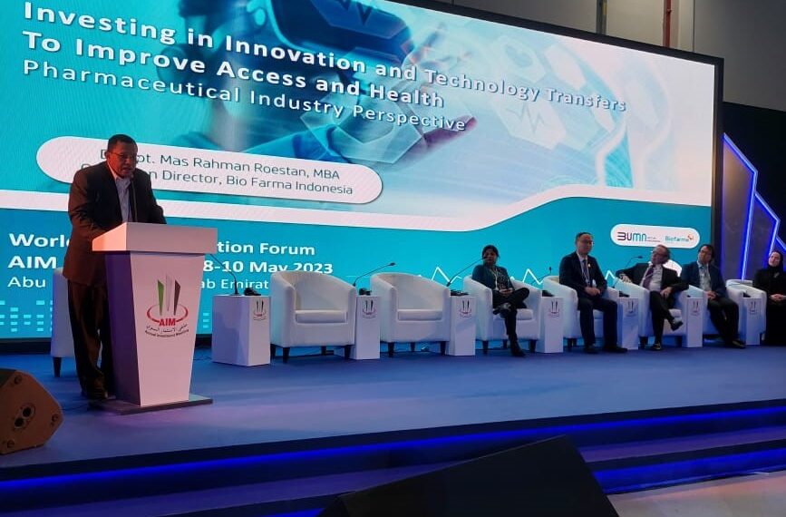 Bio Farma Bicara Inovasi dan Bagikan Ilmu Hadapi Pandemi Covid-19 di AIM Global 2023, Abu Dhabi