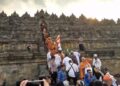 Rombongan Biksu Thudong Akhirnya Sampai di Candi Borobudur